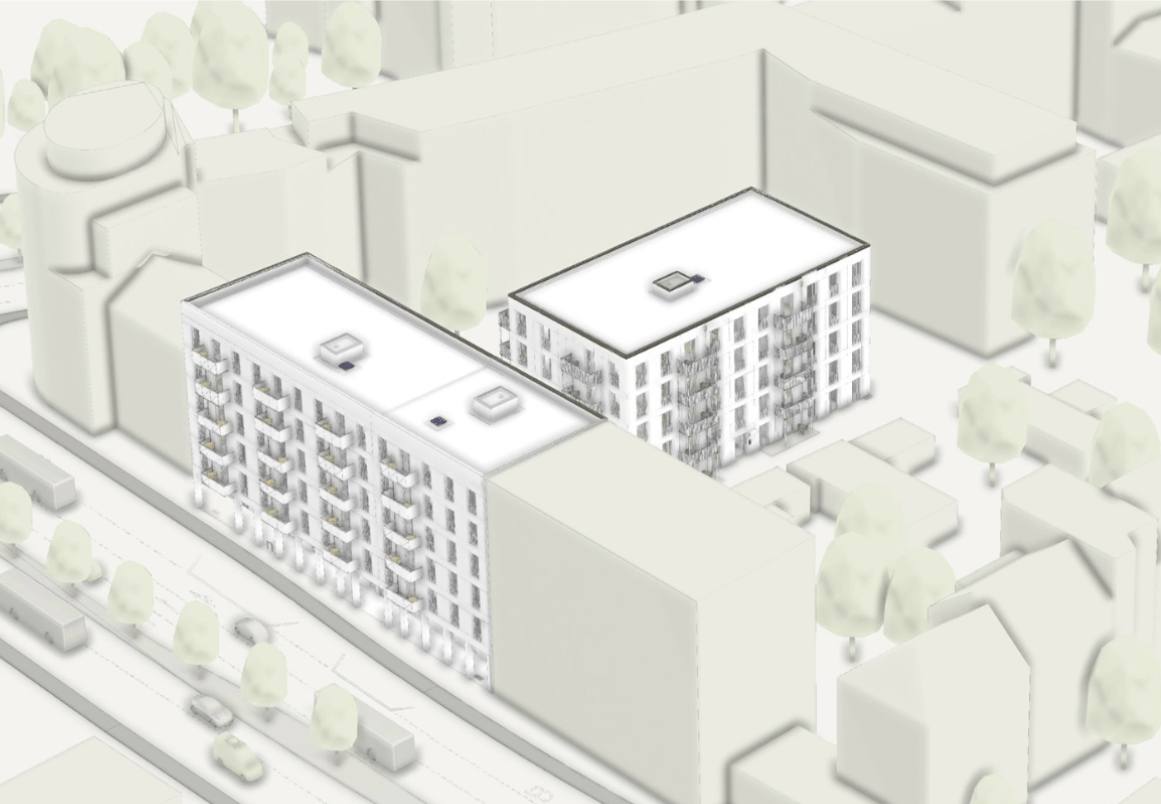 Sonar_Bramfelder_Str_Modellzeichnung Generalunternehmer - Projekt timpla Sonar Bramfelder Straße geplanter Neubau